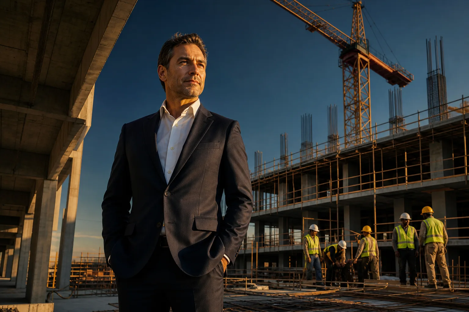Cantiere edile Teknedil con strutture industriali nelle Marche